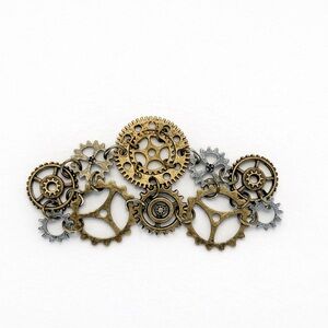 Steampunk Gear Craft Piece in Gold and Silver